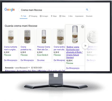 Esempio di prodotti Minorprezzo nei risultati Google Shopping